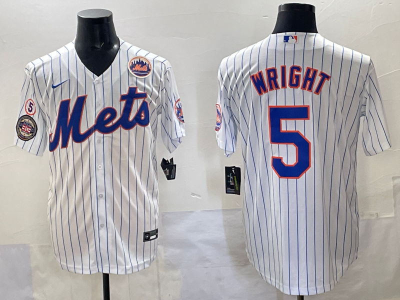 Men 2025 New York Mets #5 Wright white MLB Nike jersey style 8